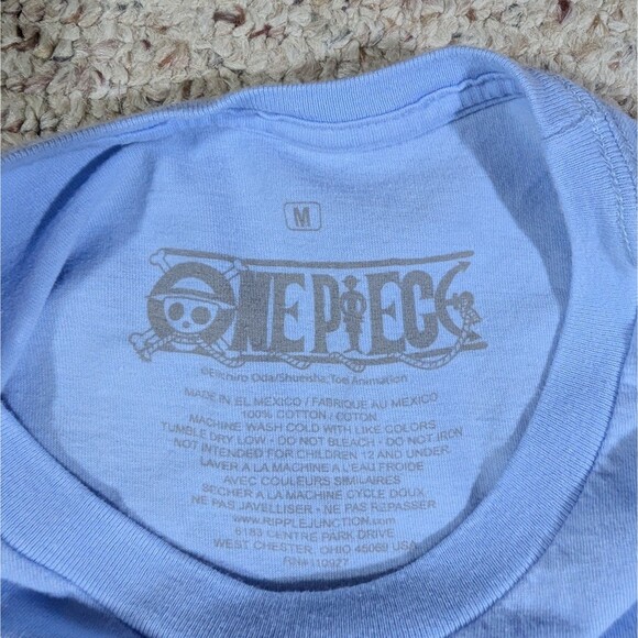 One Piece Skypiea T-Shirt Sky Blue Adult Size MEDIUM Anime Tee - Picture 3 of 4